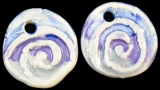 Handmade ceramic spiral beads (set of 2)