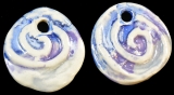 Handmade ceramic spiral beads (set of 2)