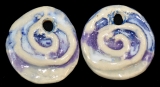 Handmade ceramic spiral beads (set of 2)