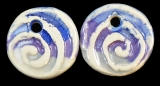 Handmade ceramic spiral beads (set of 2)