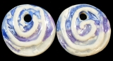 Handmade ceramic spiral beads (set of 2)