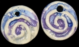 Handmade ceramic spiral beads (set of 2)