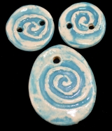 Handmade ceramic buttons and bead set