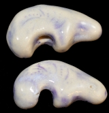 Handmade ceramic fetish bear beads (set of 2)