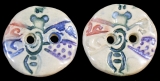 Handmade ceramic abstract dragonfly buttons (set of 2)